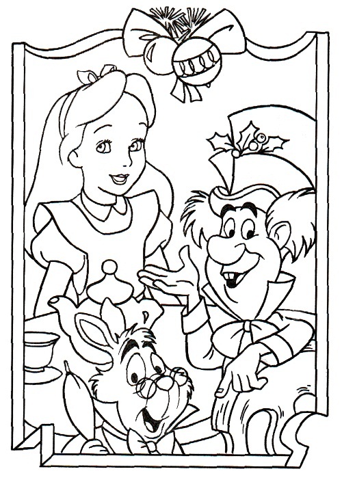 Plansa de colorat cu Alice in Tara minunilor 10 2